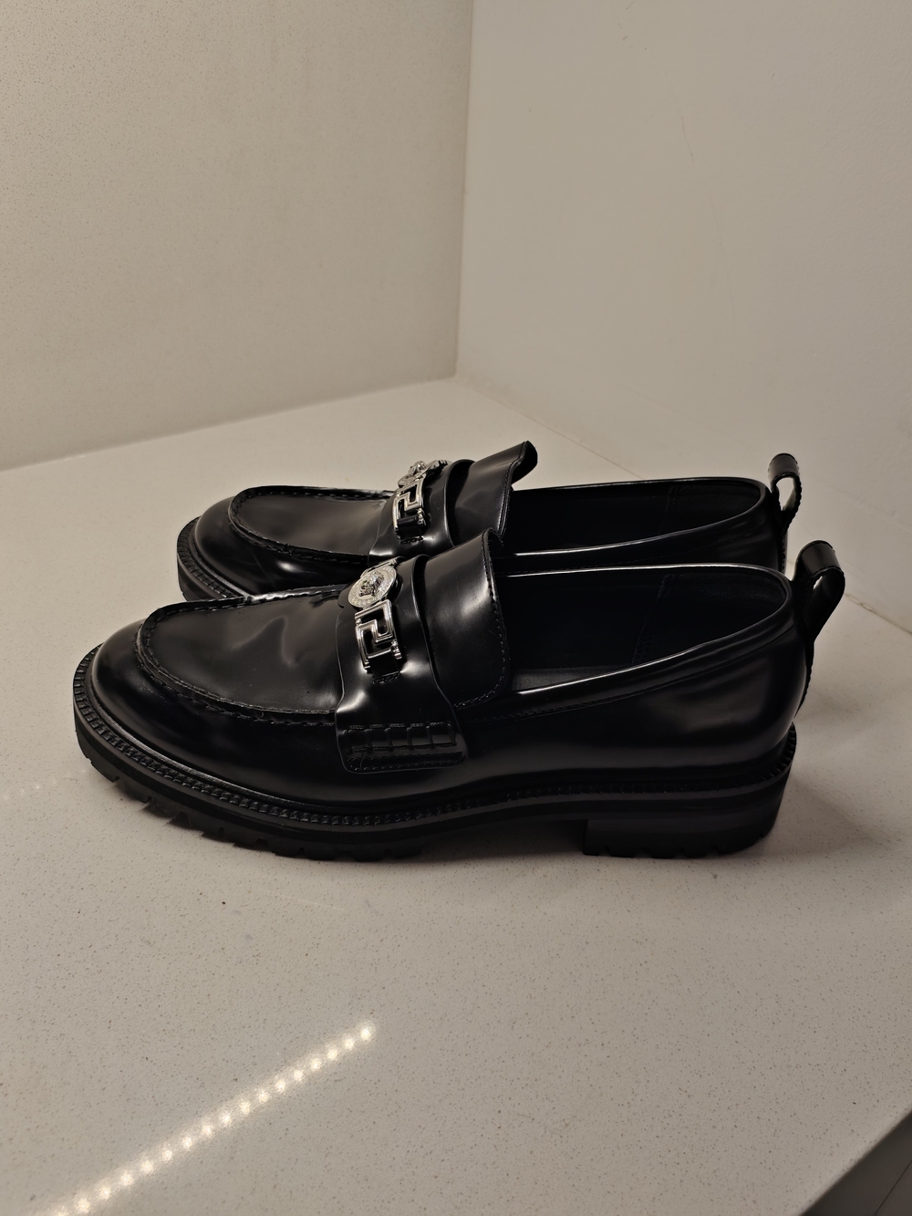 Black Men's Leather Bit Loafers